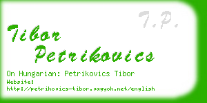 tibor petrikovics business card